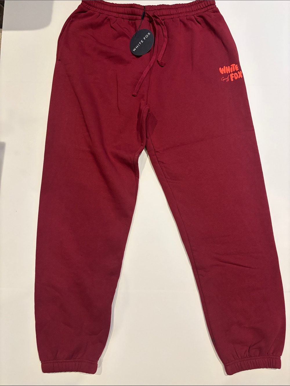 White Fox Boutique Wine Red Jogger Sweatpants